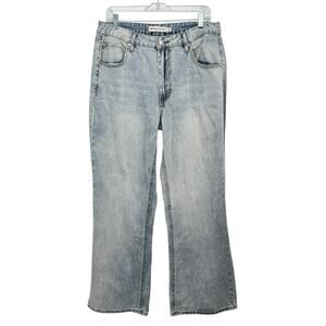 RM Rebecca Minkoff NWT SZ 10 Women's Wide Leg 100% Cotton Jeans Blue High Rise